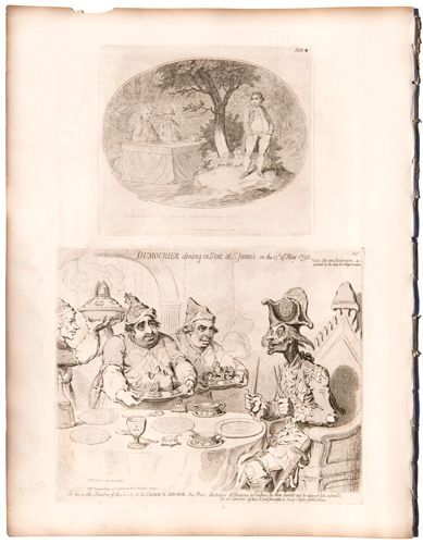 original James Gillray etchings Aside he turn'd for Envy...
Dumourier Dining in State at Saint James's, on the 15th of May, 1793